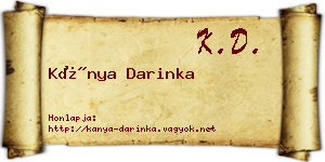 Kánya Darinka névjegykártya